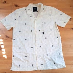 NWOT DJAB Simons sugar skull short sleeve button